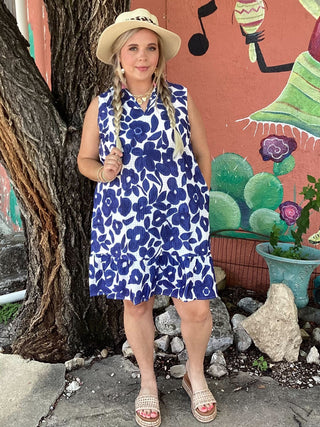 Quinn Marie Blue Floral Dress