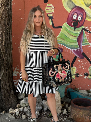 Phoenix Stripe Mid Dress