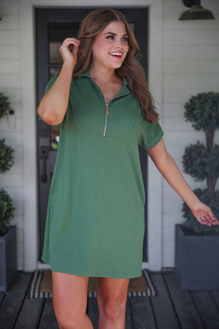 The  Ezra Textured Zipper Dress