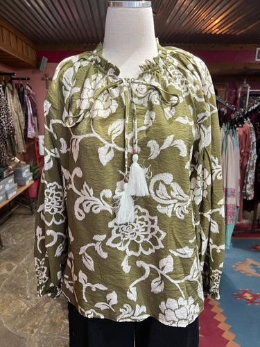 Hill Country Boho Floral Blouse