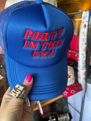 Blue Party in the USA Trucker Hat