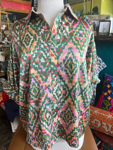 Amye Green Aztec Top