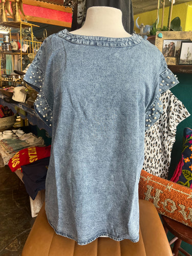 Gentry Denim Pearl Top