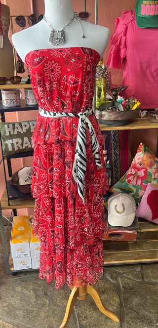 Bandana Print Convertible Maxi Skirt