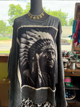 The Wind Five Applique Poncho Top