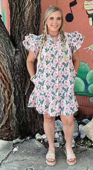 Ella Rose Apricot Pink Dress