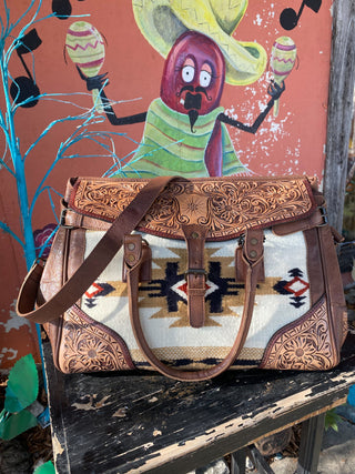 Leather Saddle Blanket Duffle Bag