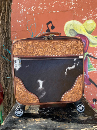 Genuine Leather Rolling Bag