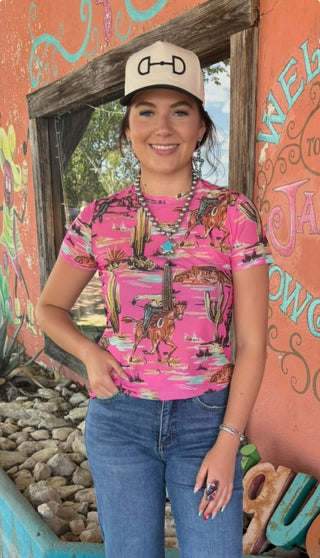 Tex Pink Mesh Top