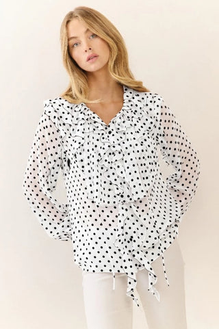 Josie Polka Ruffle Blouse
