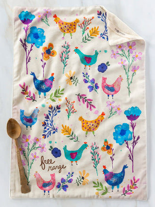 Free Range Chickens Cotton Dish Towel