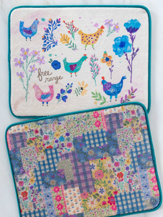 Free Range Chickens Chickens Reversible Dish Drying Mat