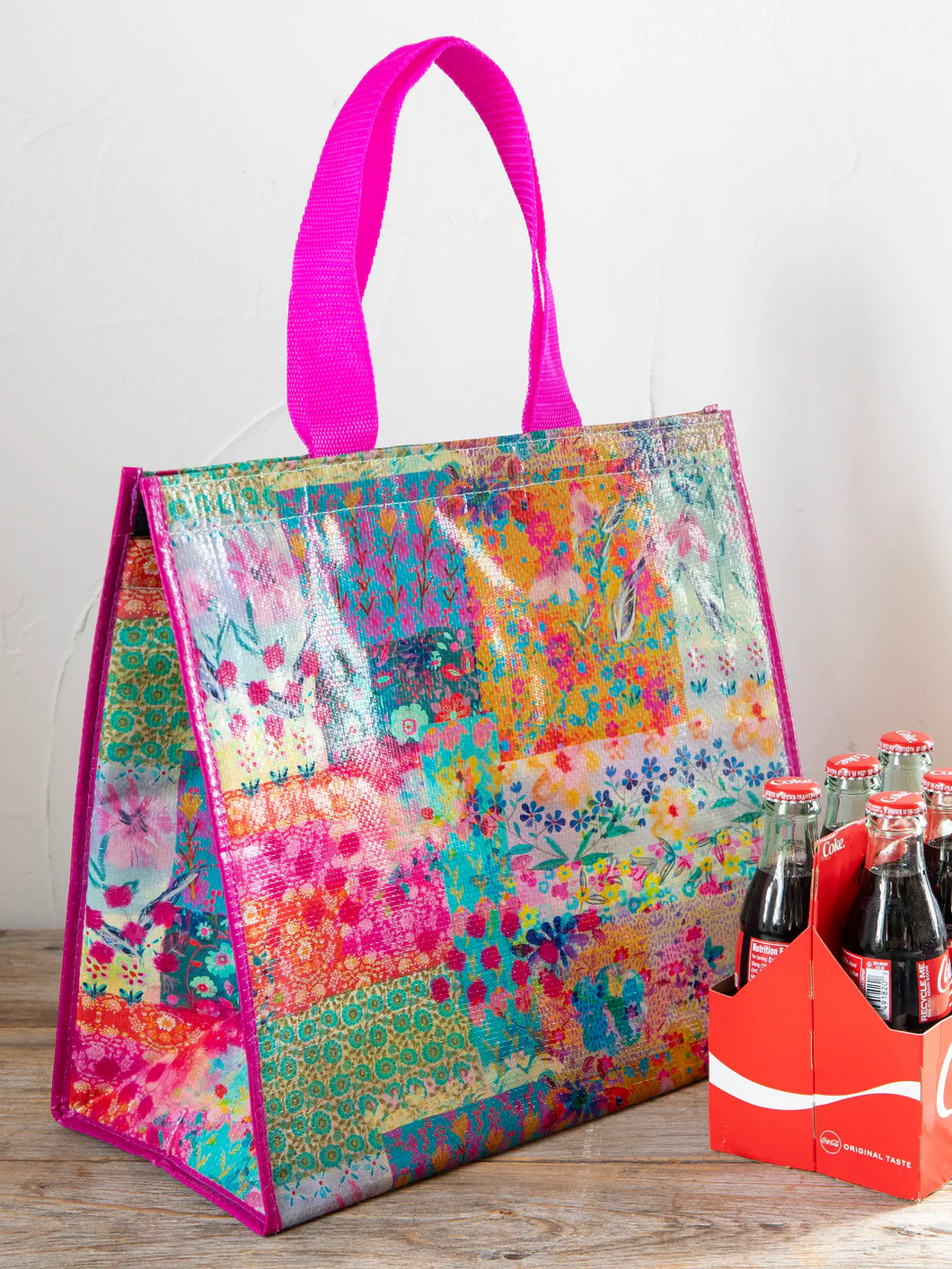 Watercolor Patchwork Insulated Cooler Tote