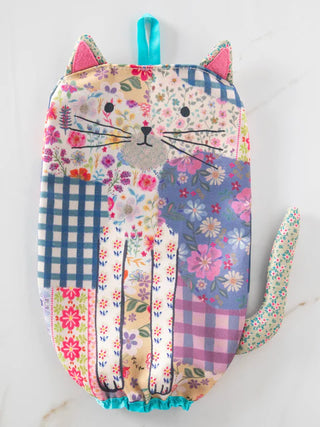 Patchwork Cat Plastic Bag Holder