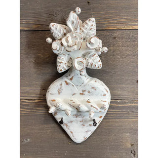 Kylene Sacred Heart Clay Cross Sculpture