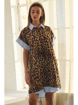 Hailey Wild Leopard Shirt Dress