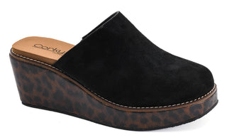 Maybe Later Black Mule Wedge by Corkys
