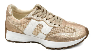 Gold Cracked Metallic No Prob Sneakers by Corkys