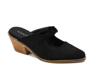 Oh Bow She Didn’t Black Faux Suede Mule by Corkys