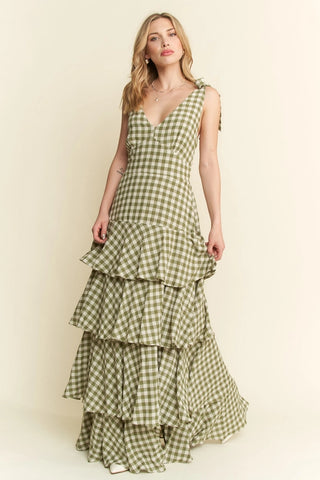 Olive Juneberry Gingham Dress