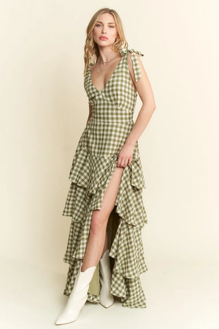 Olive Juneberry Gingham Dress