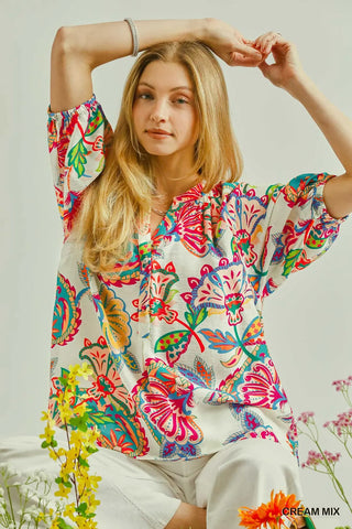 Floral Rhettlyn Cream Top