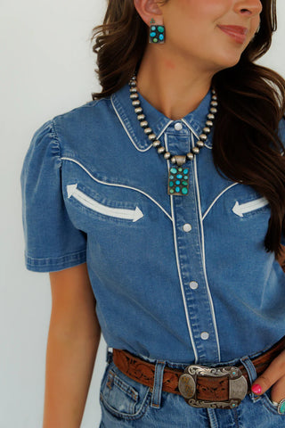 Snap Dolly Denim Top
