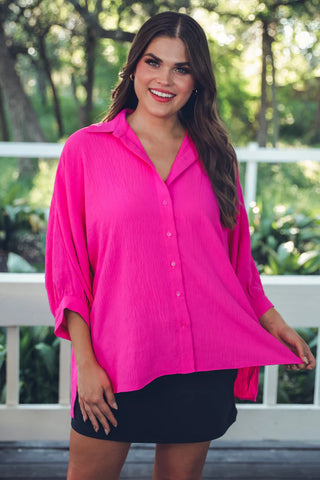 Luella Pink Button Up Top