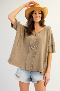 Ramsey Rib Knit Khaki Top by Easel