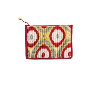 Quilted Velvet Zip Pouch