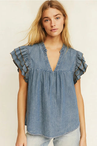Shiloh Denim Mineral Top