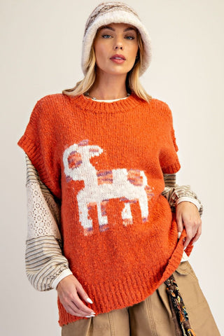 Rust of Sadie Knit Vest by Easel