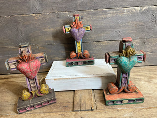 Pedestal Carved Cross Sculpture