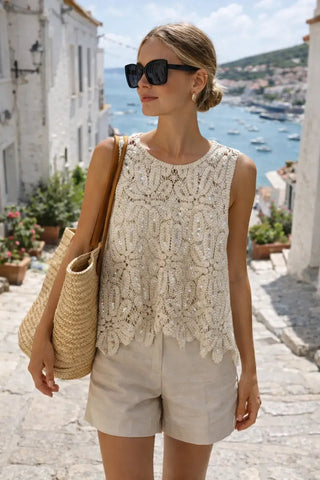 Desert Bloom Sequin Tank Top
