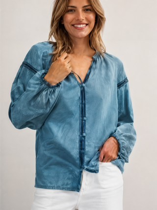 Sierra Stonewashed Denim Blouse