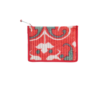 Quilted Velvet Zip Pouch