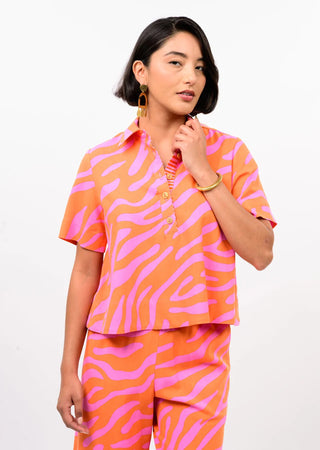 Tangerine Trail Popover Top by Ivy Jane