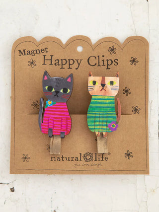 The Cat Magnet Happy Clips Cat, Set of 2