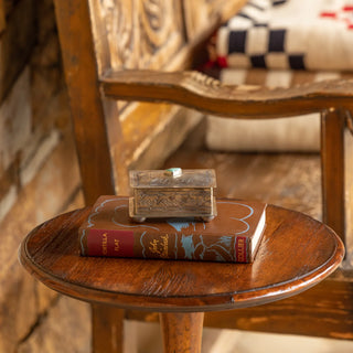 Southwest Zigzag Stamped Silver Turquoise Treasure Box