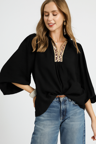 Wild Edge Puff Sleeve Top