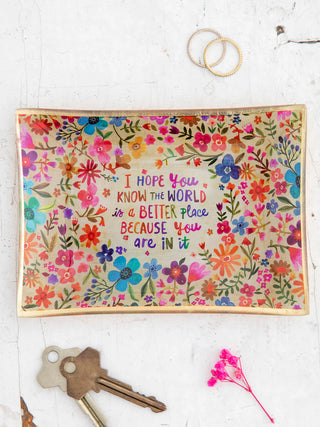 World Better Place Glass Tray