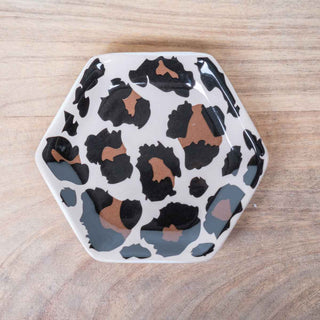 Leopard Trinket Dish   Tan/Black/Brown   4"