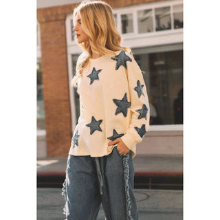 Moonfall Star Denim Pullover