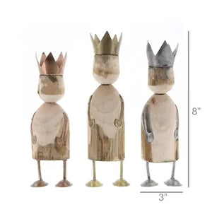 Wood & Metal Wise Men - Set of 3