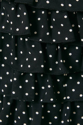 Polka Dot Tiered Ruffle Mini Skirt