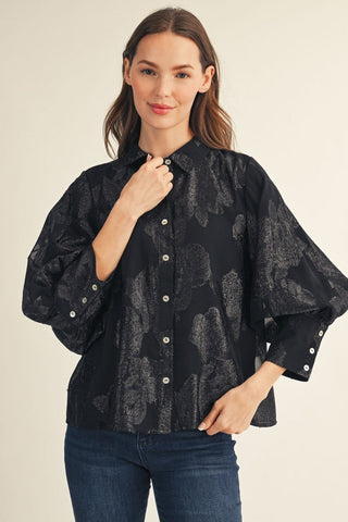 Midnight Spark Black Lurex Top
