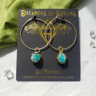 14k gold fill 1.5" Gemstone Hoops