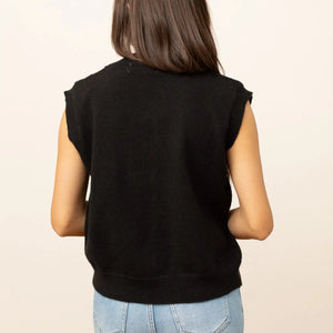 Emma Black Bow Sweater Vest