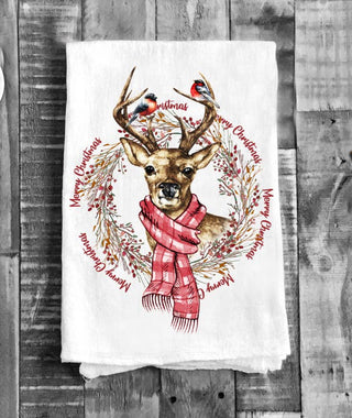 Christmas Deer Cotton Tea Towel