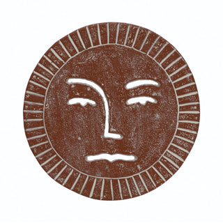 Cast Iron Trivet with Debossed Sun, Terra-cotta Color